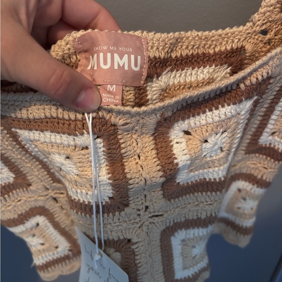 Show Me Your MuMu Cream and Brown Mini Pencil Tank Top - Picture 4 of 4